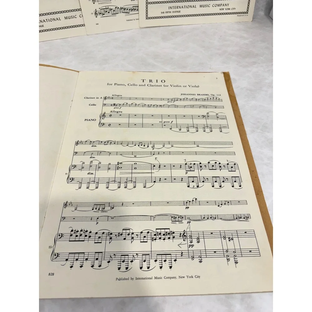 Brahms Trio in A minor Opus 114 Sheet Music Piano Cello Clarinet Violin Viola